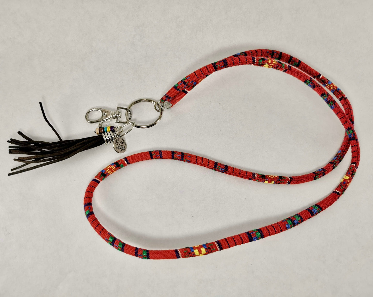 Multi-Colored Fabric Lanyard