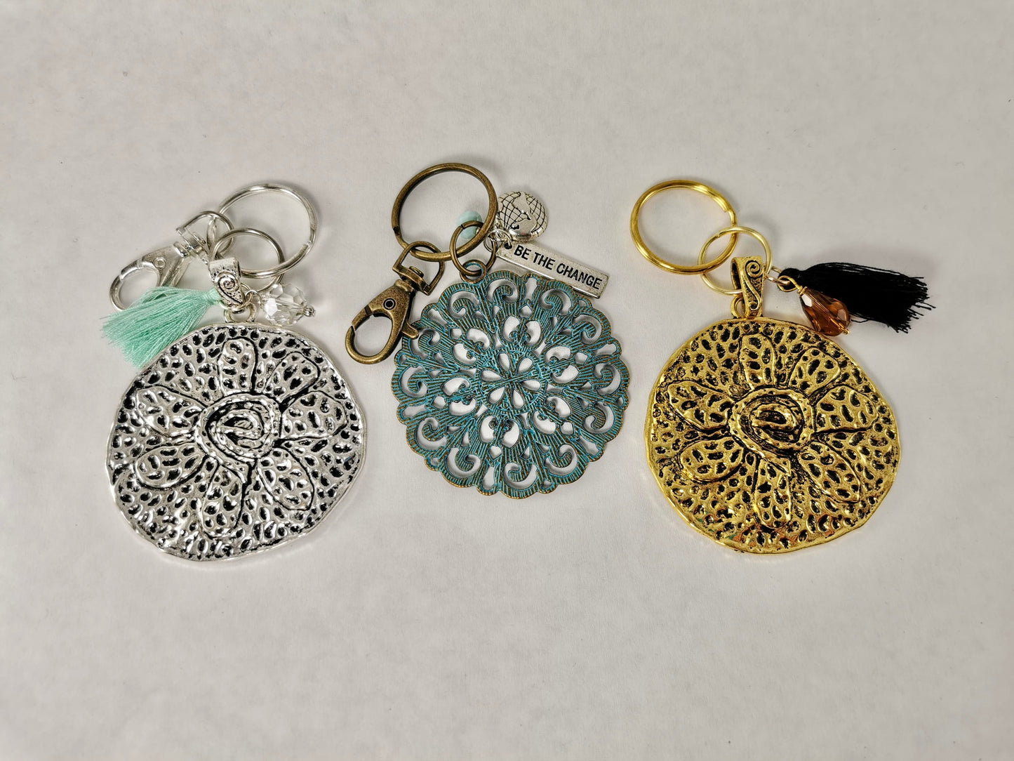Boho "Be the Change" Keychain
