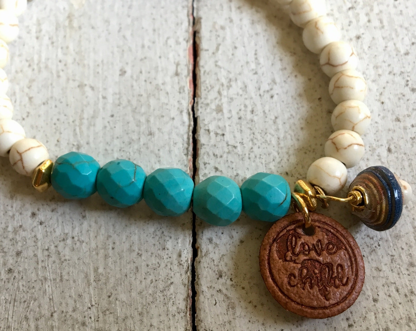 Haitian Paper Bead Dangle Bracelet
