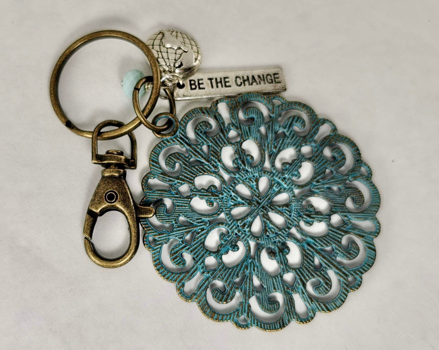 Boho "Be the Change" Keychain