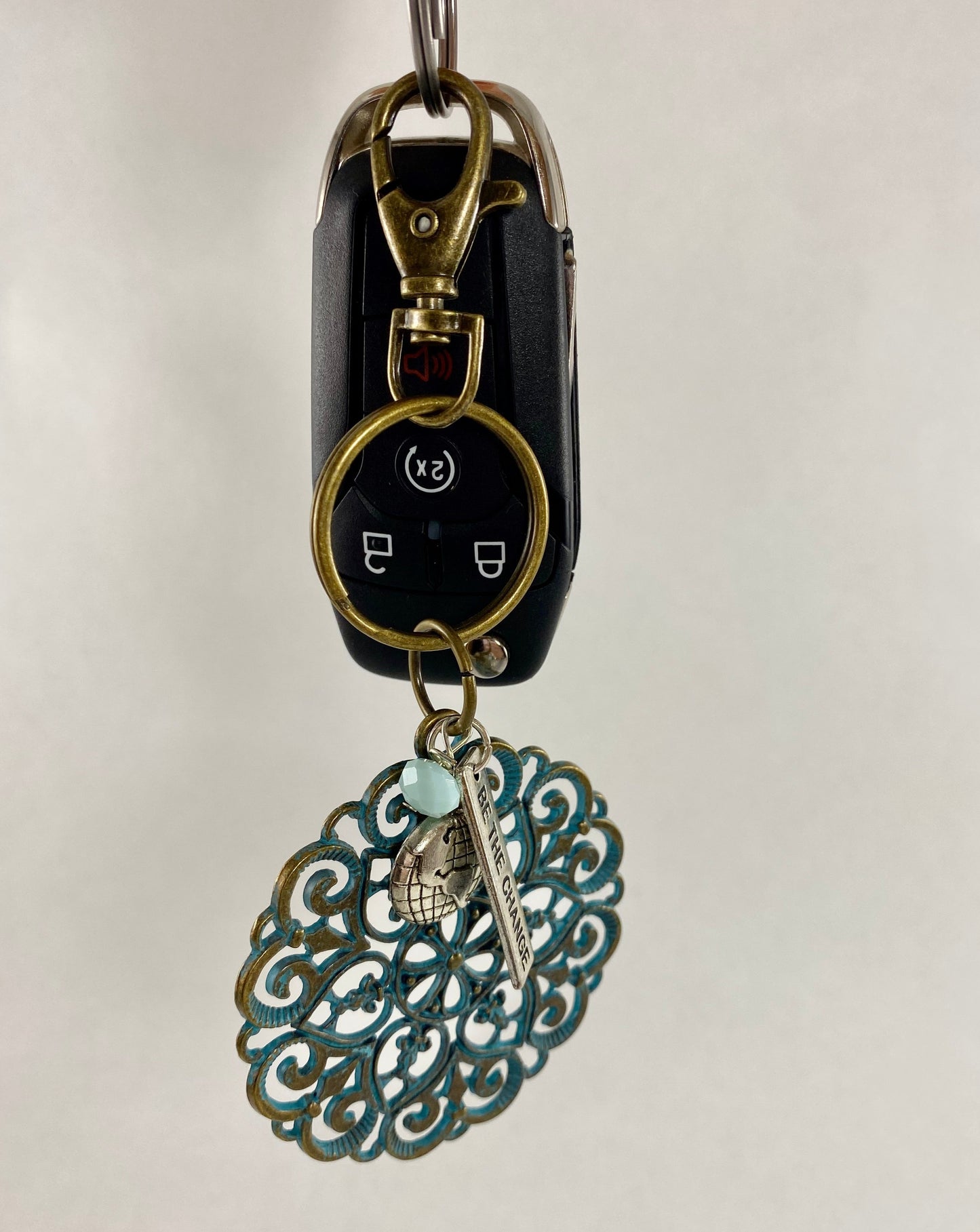 Boho "Be the Change" Keychain