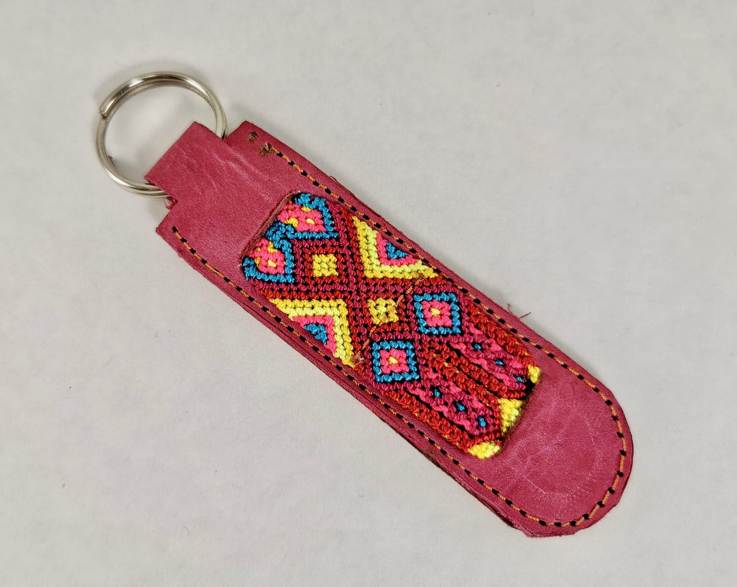 Guatemalan Leather Keychain