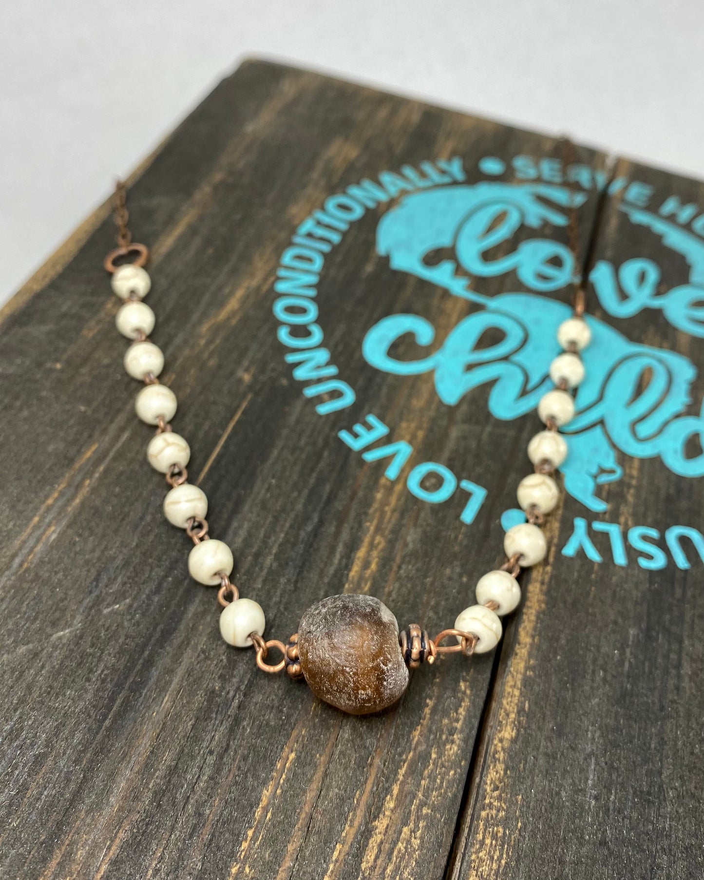African Recycled Glass Chain Necklace