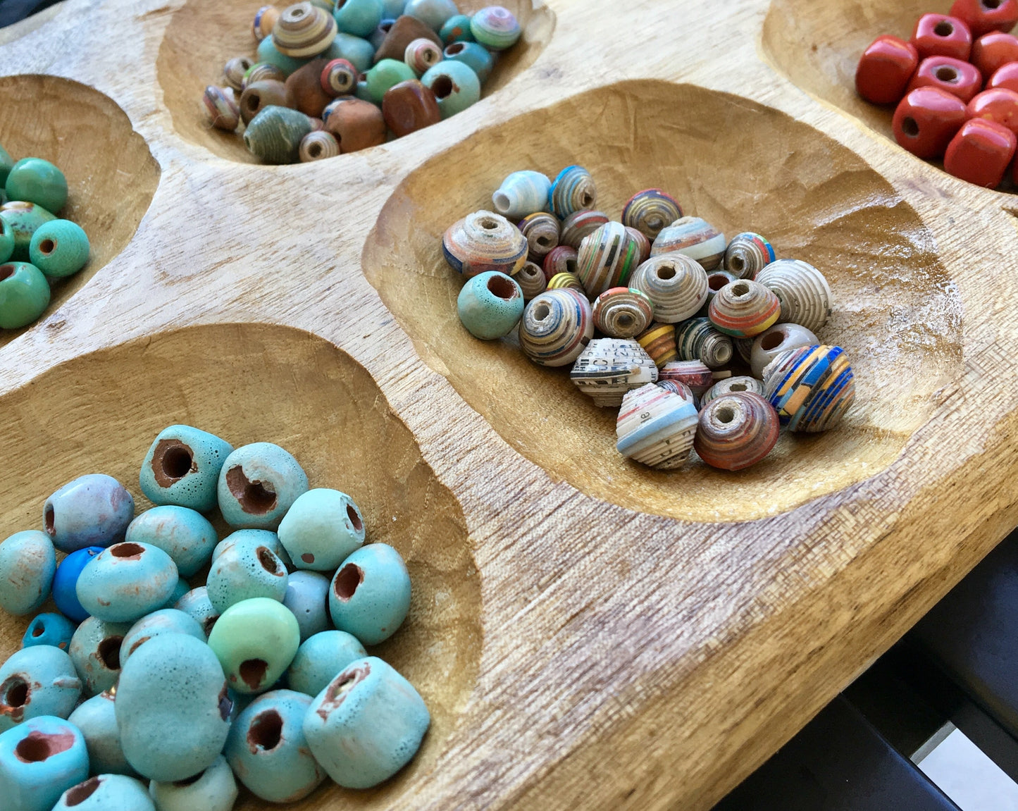 Haitian Paper Bead Dangle Bracelet