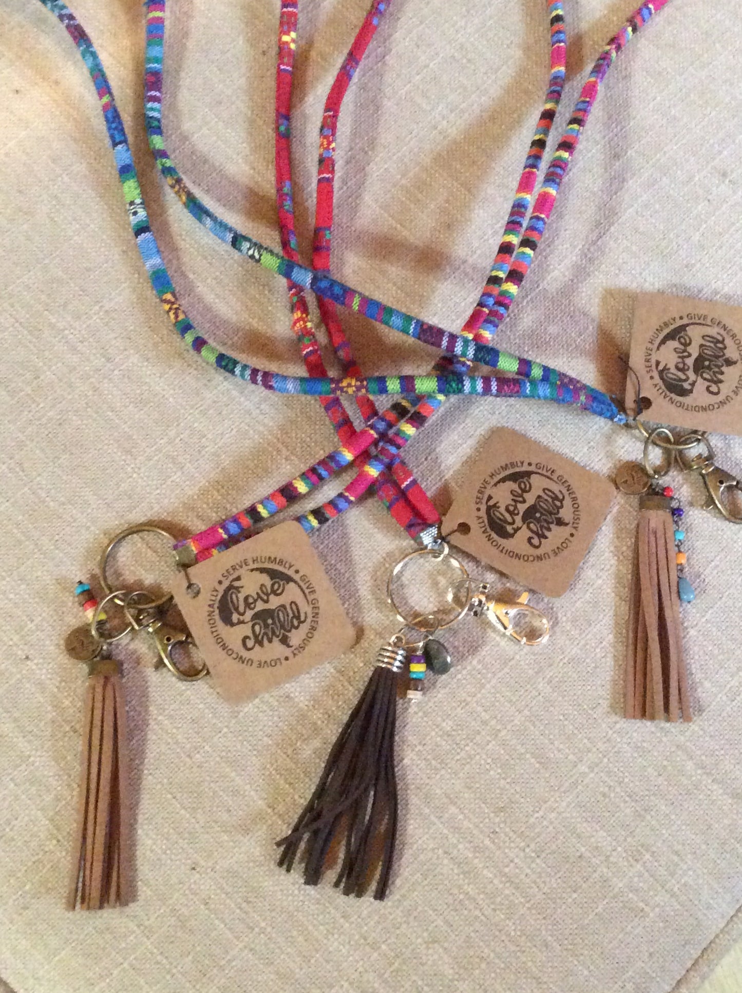 Multi-Colored Fabric Lanyard