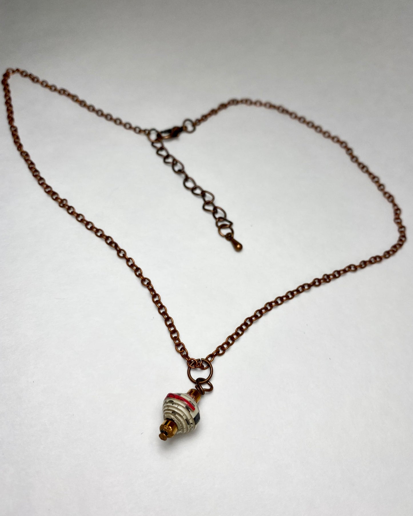 Haitian Paper Bead Charm Chain Necklace
