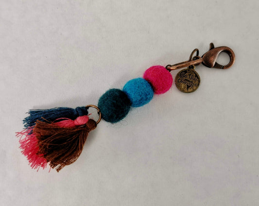 Mini Wool Pom-Pom Keychain