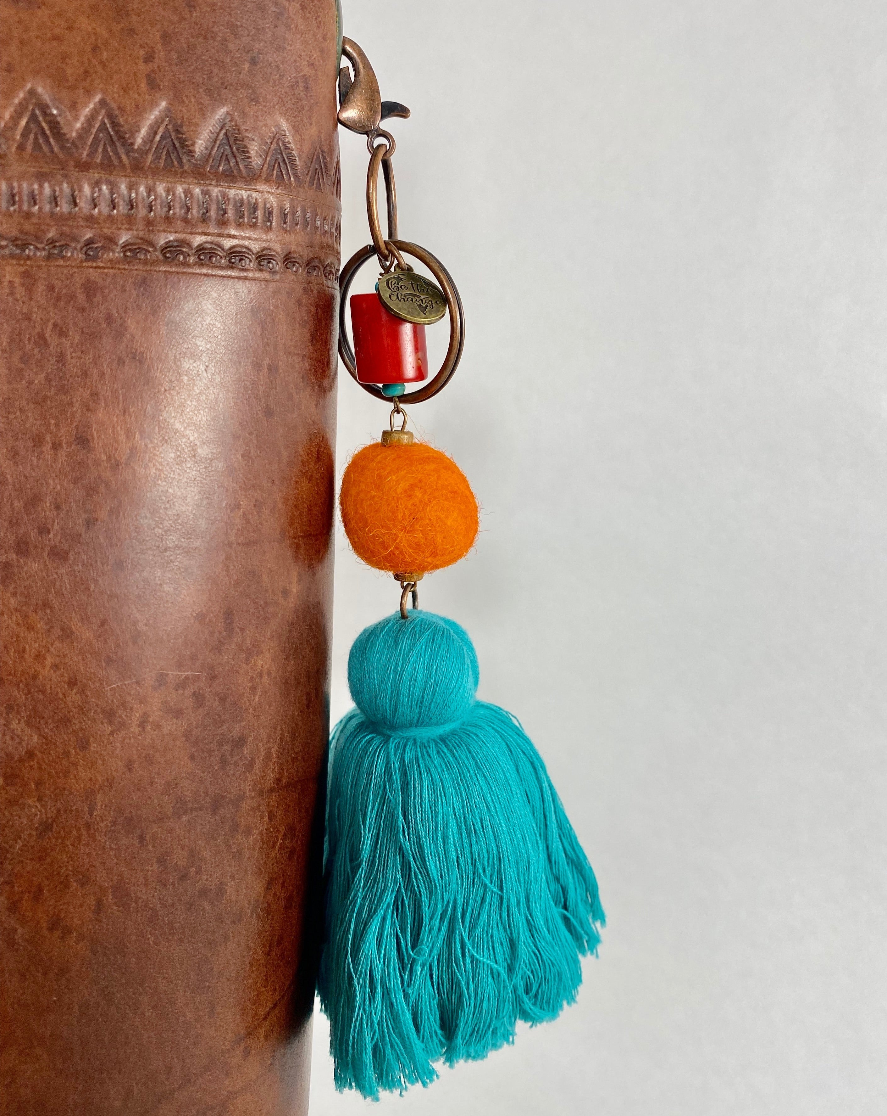 Pom pom tassel online keyring