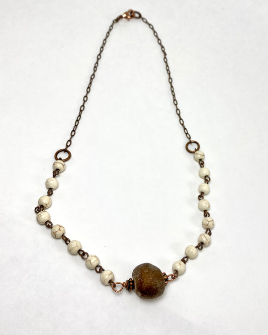 African Recycled Glass Chain Necklace