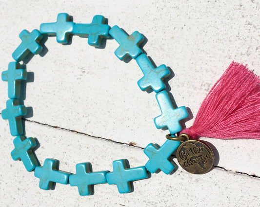 Turquoise Cross Bracelet