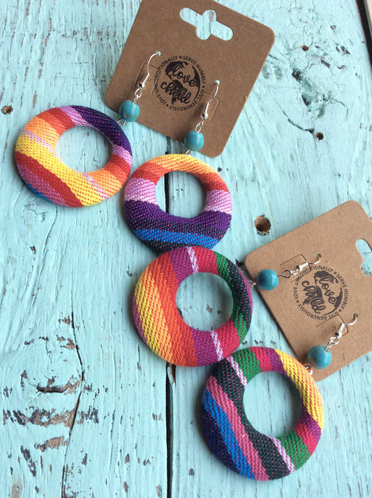 Guatemala Multi-Colored Dangle Earrings