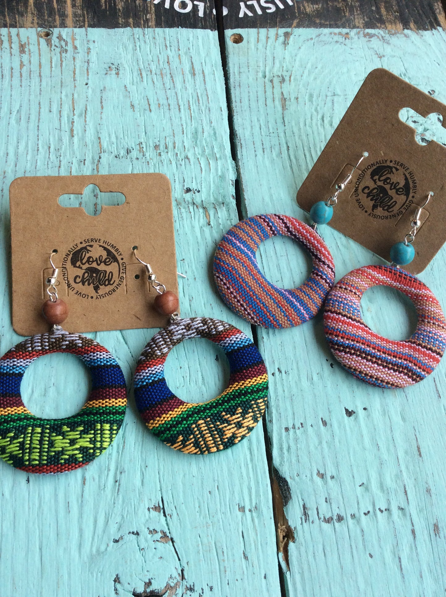 Guatemalan Multi-Colored Dangle Earrings