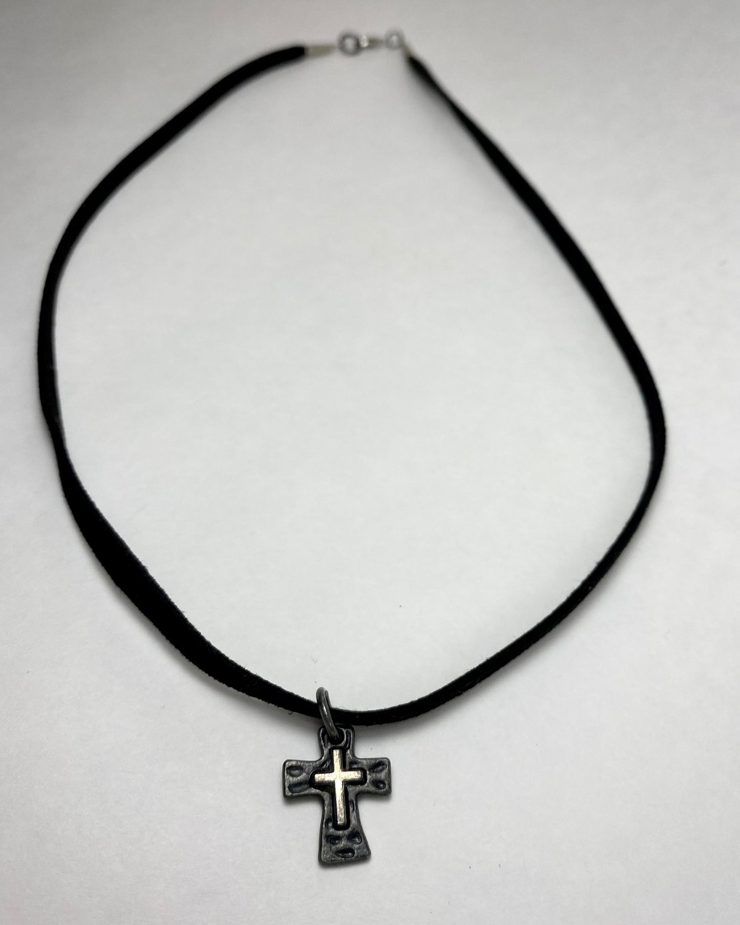 Unisex Suede Necklace w/ Cross