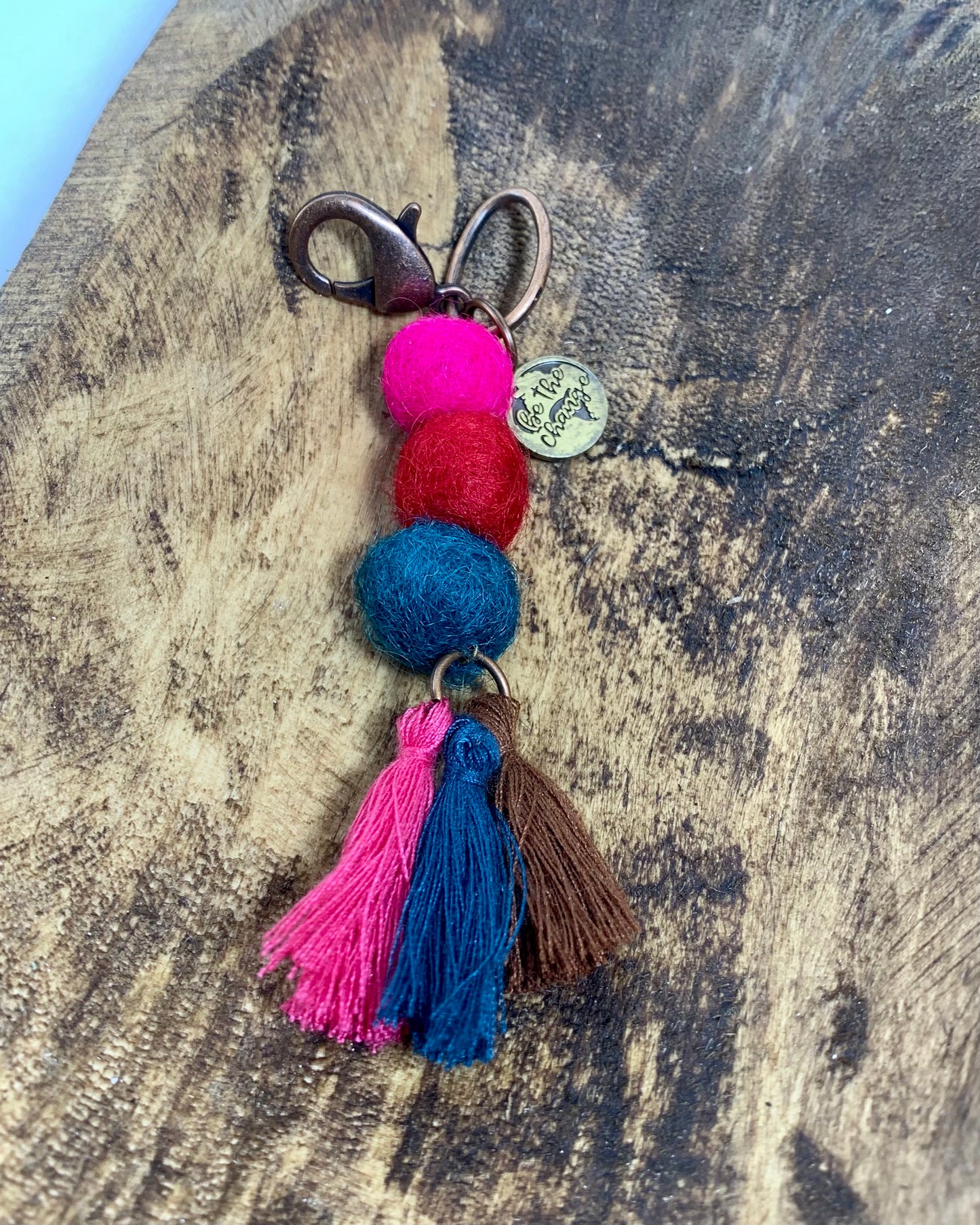 Mini Wool Pom-Pom Keychain
