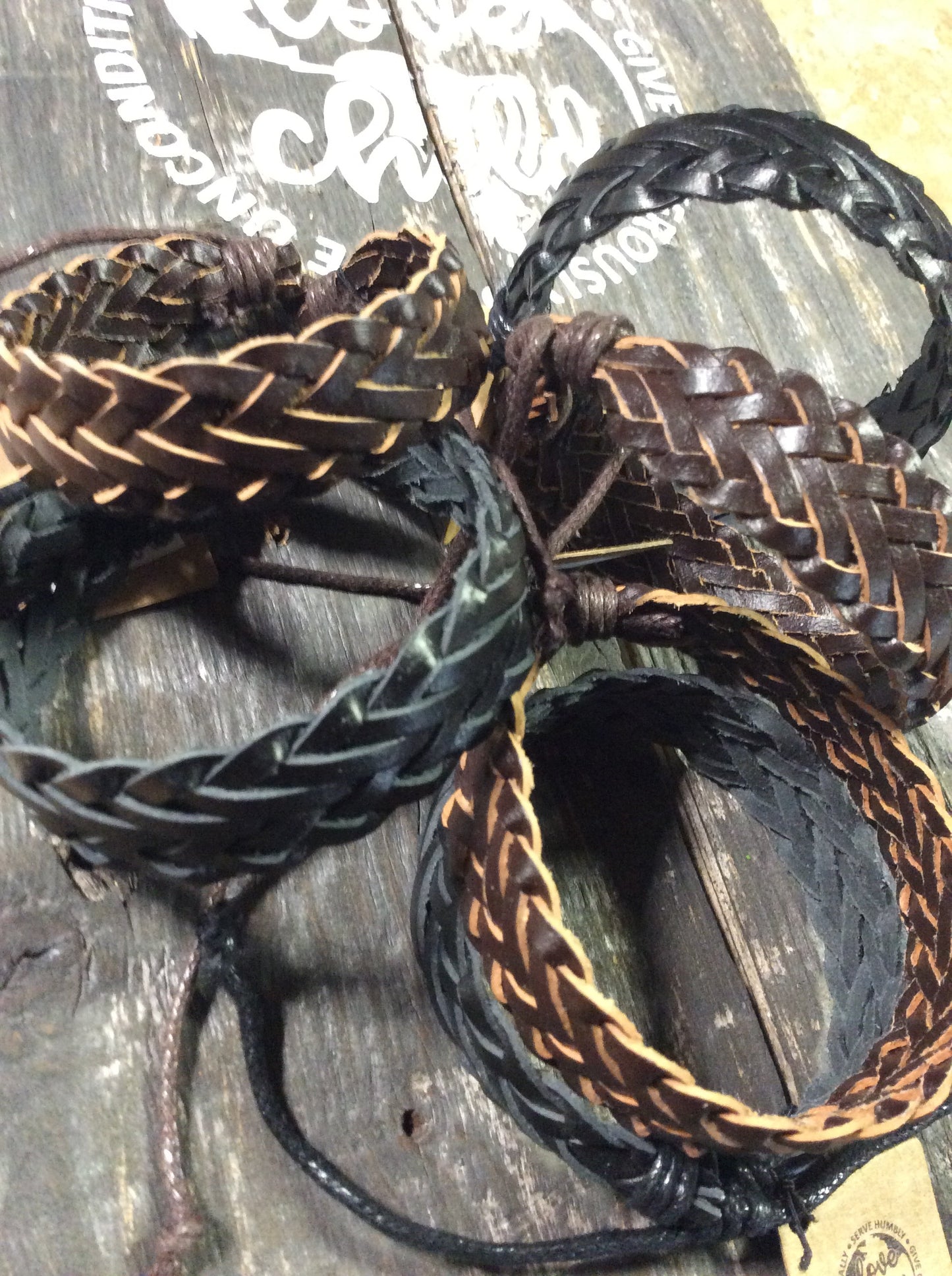 Unisex Woven Leather Adjustable Bracelet